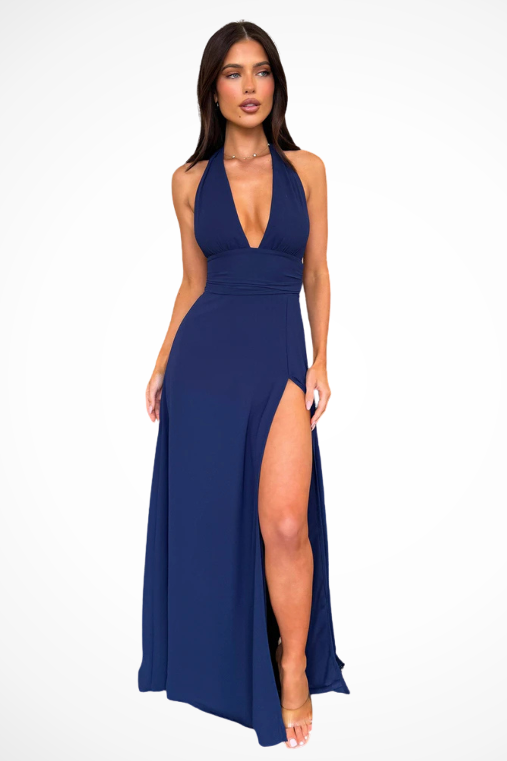 Kara | Women's Halter Neck Maxi Dress with Side Slit