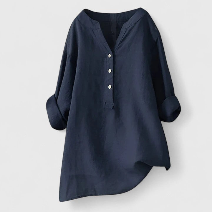Lara | Women's Lightweight V-Notch Button-Front Shirt