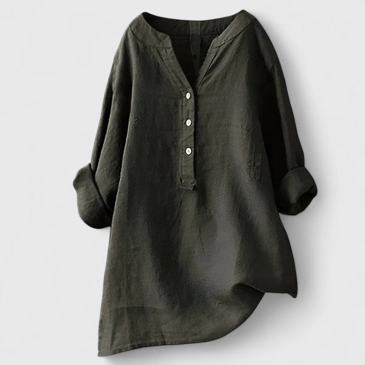 Lara | Women's Lightweight V-Notch Button-Front Shirt
