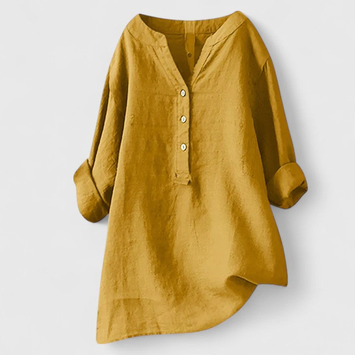 Lara | Women's Lightweight V-Notch Button-Front Shirt