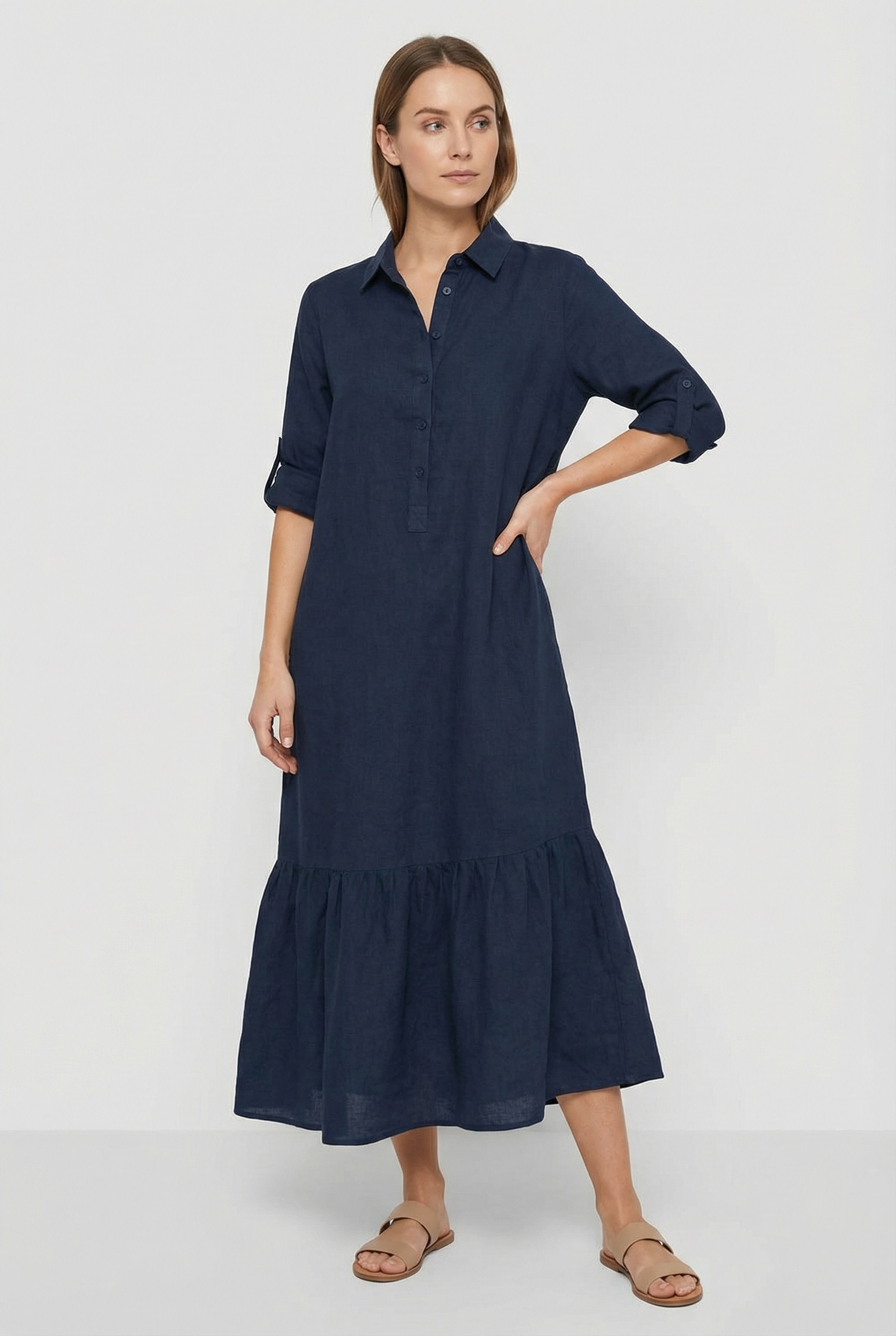 Laura | Women's Cotton Long Sleeve Maxi Dress