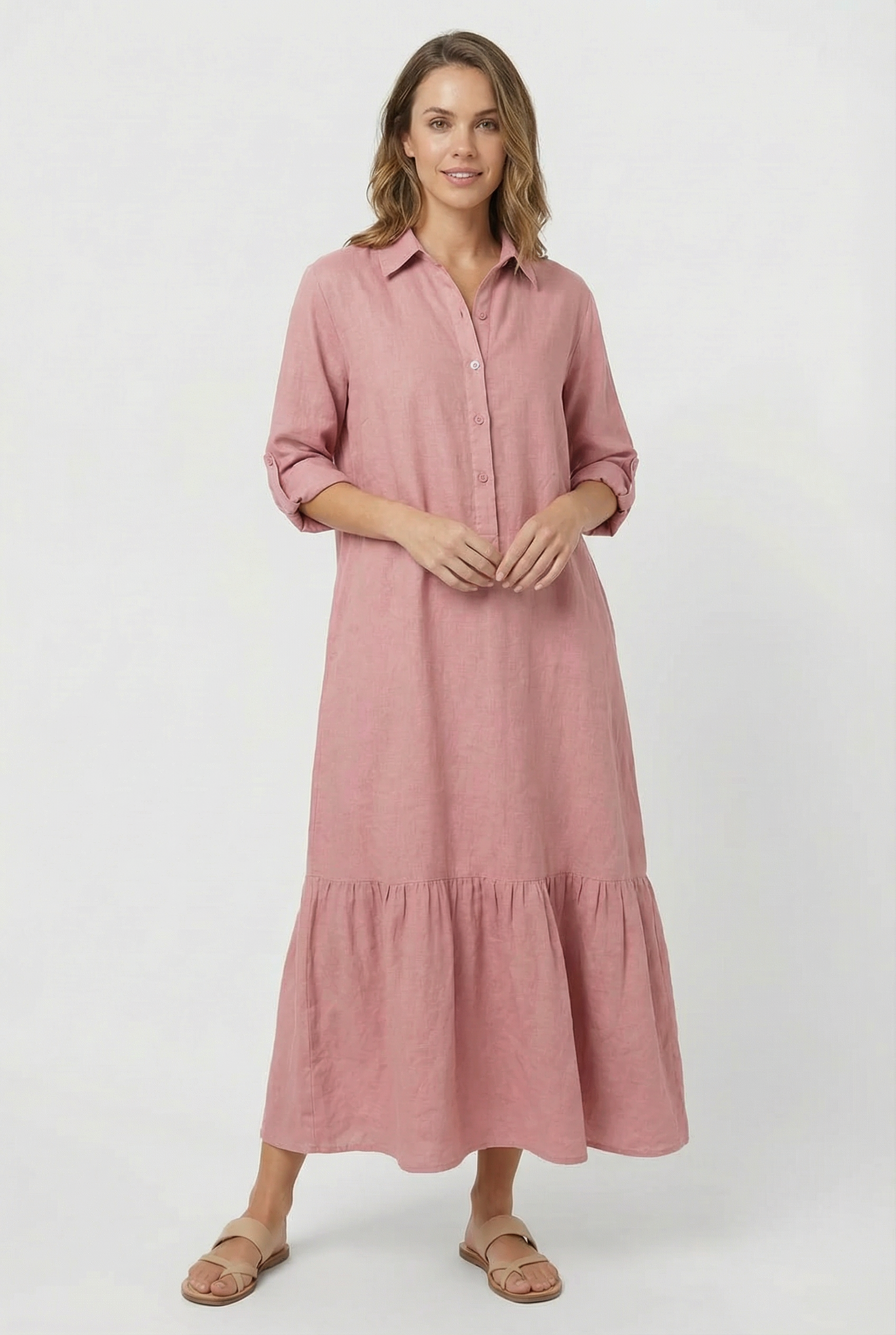 Laura | Women's Cotton Long Sleeve Maxi Dress