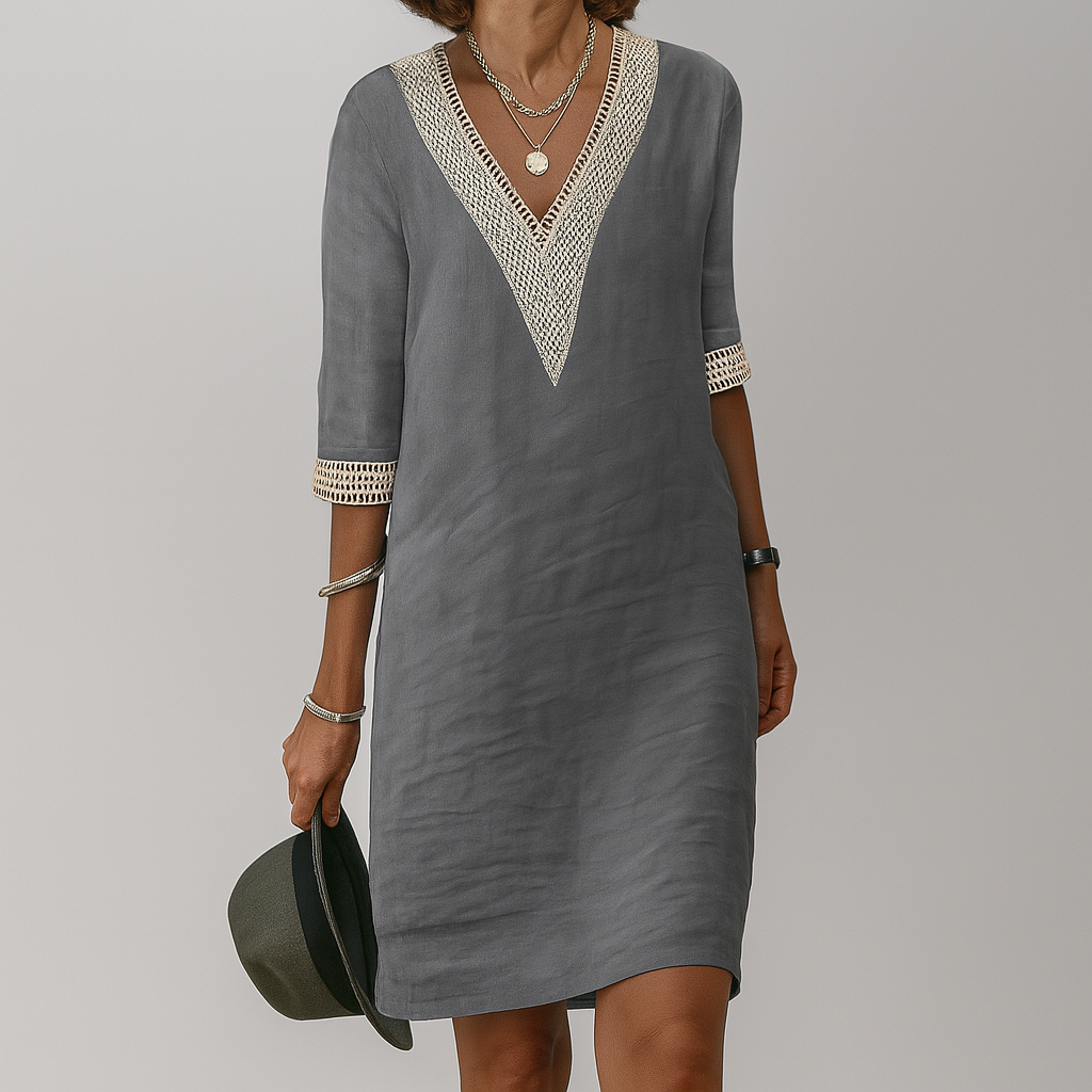 Lila | Women's Linen Midi Summer Dress Relaxed Fit