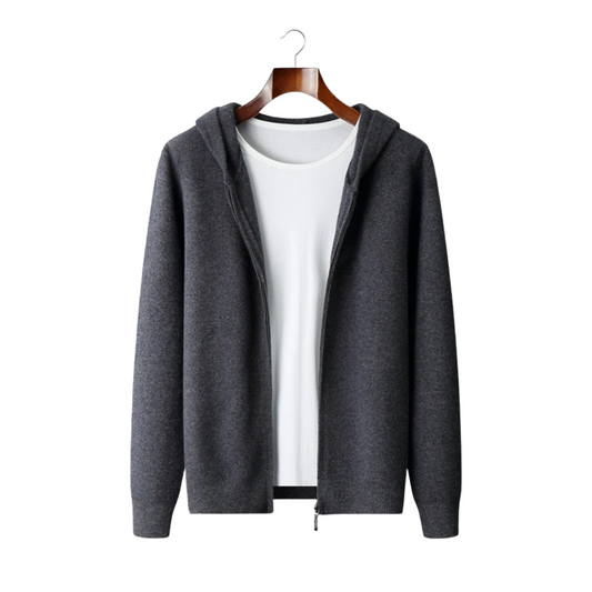100% CASHMERE ZIPPER HOODIE