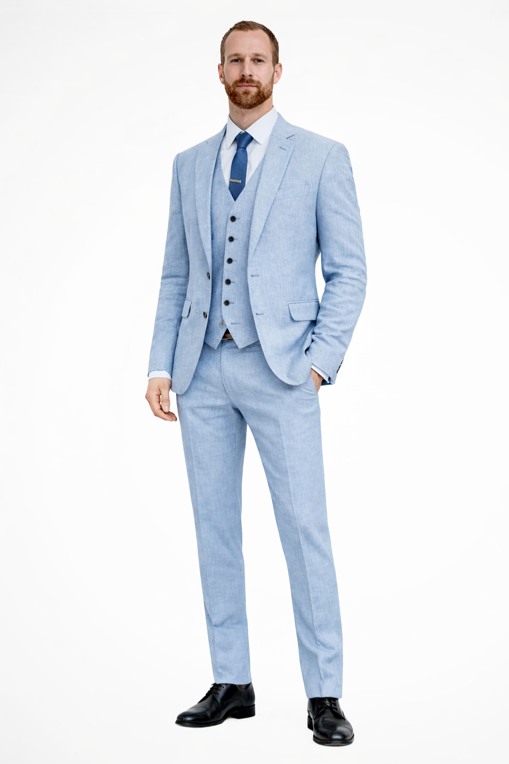 Marcus | Men's Linen Three-Piece Suit for Summer