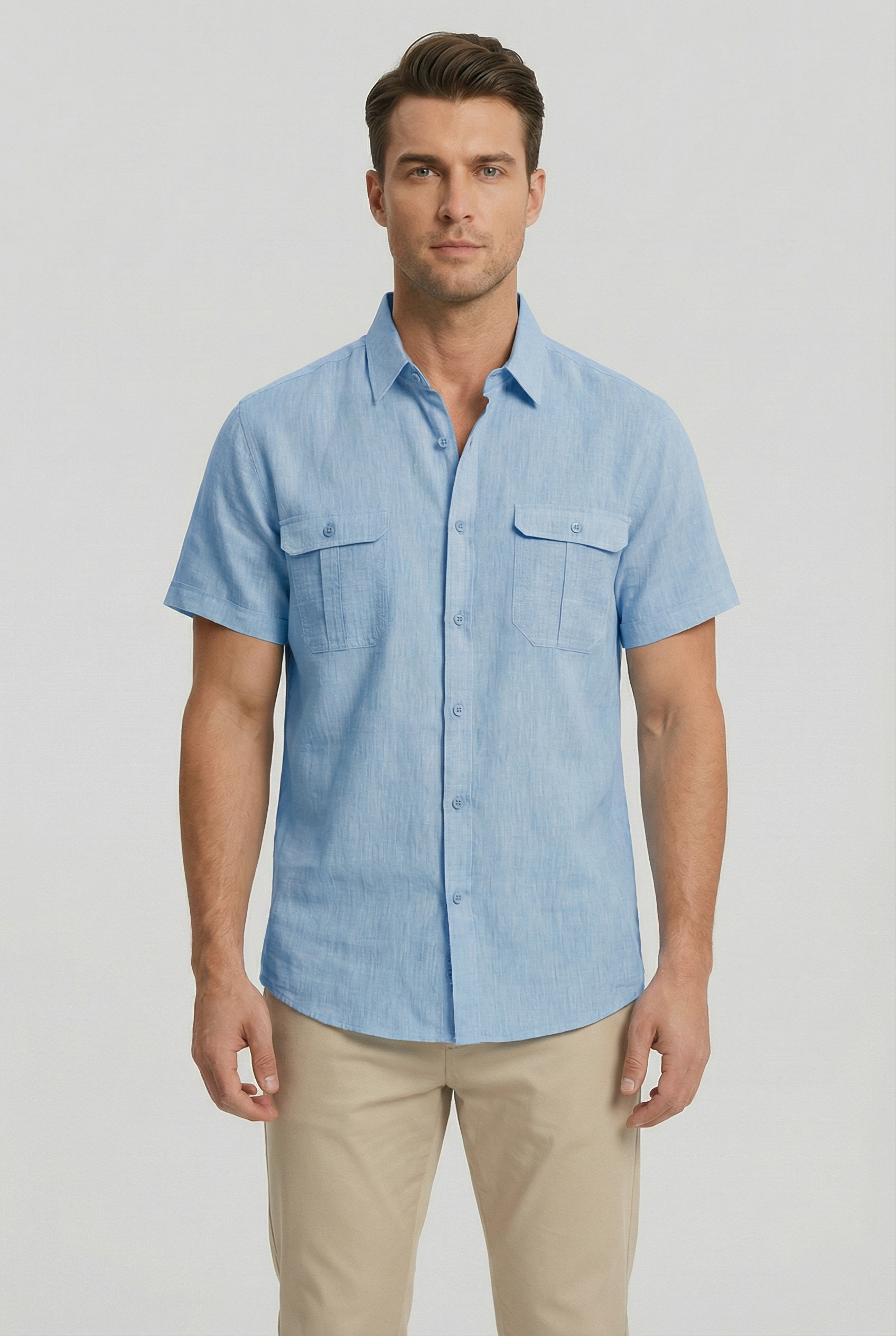 Blake | Men's Casual Cotton-Linen Short-Sleeved Shirt