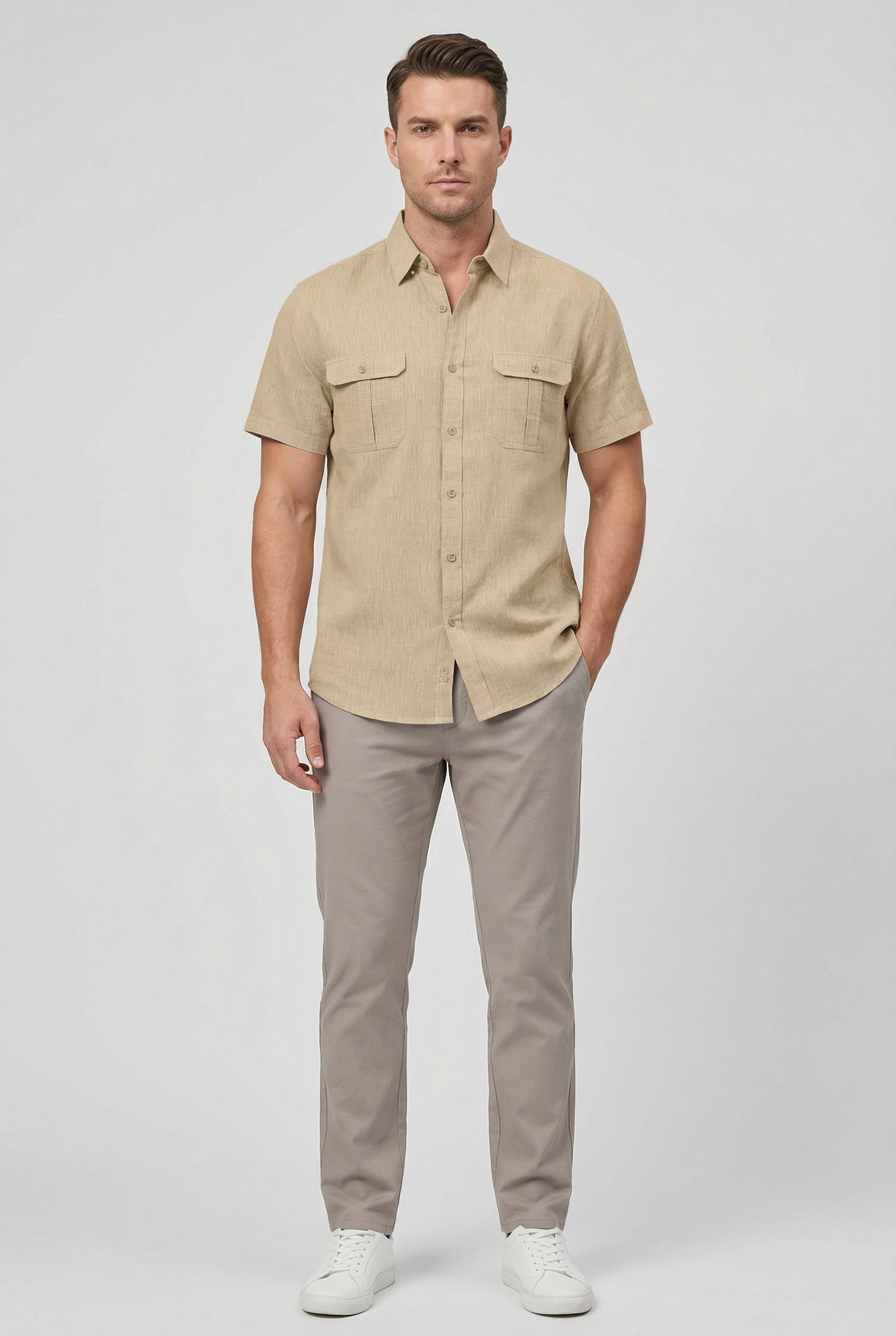 Blake | Men's Casual Cotton-Linen Short-Sleeved Shirt