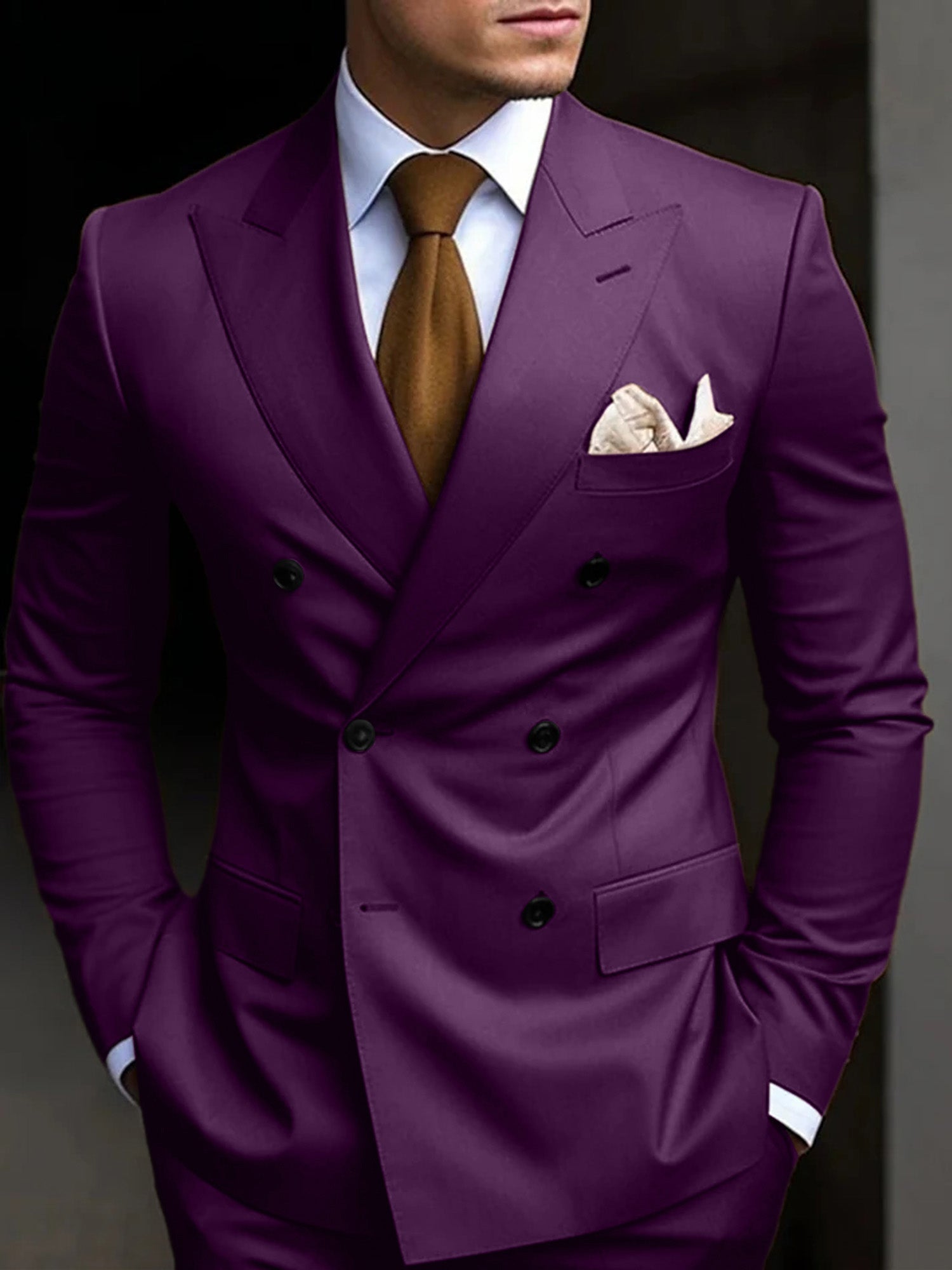 Michael | Men's Suit Cotton Blend Double Breasted