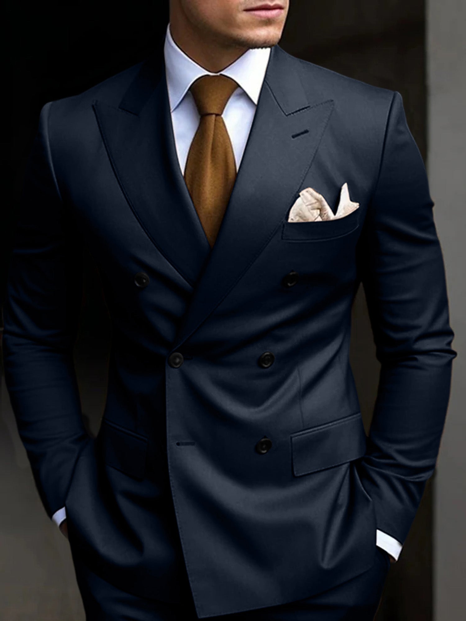 Michael | Men's Suit Cotton Blend Double Breasted