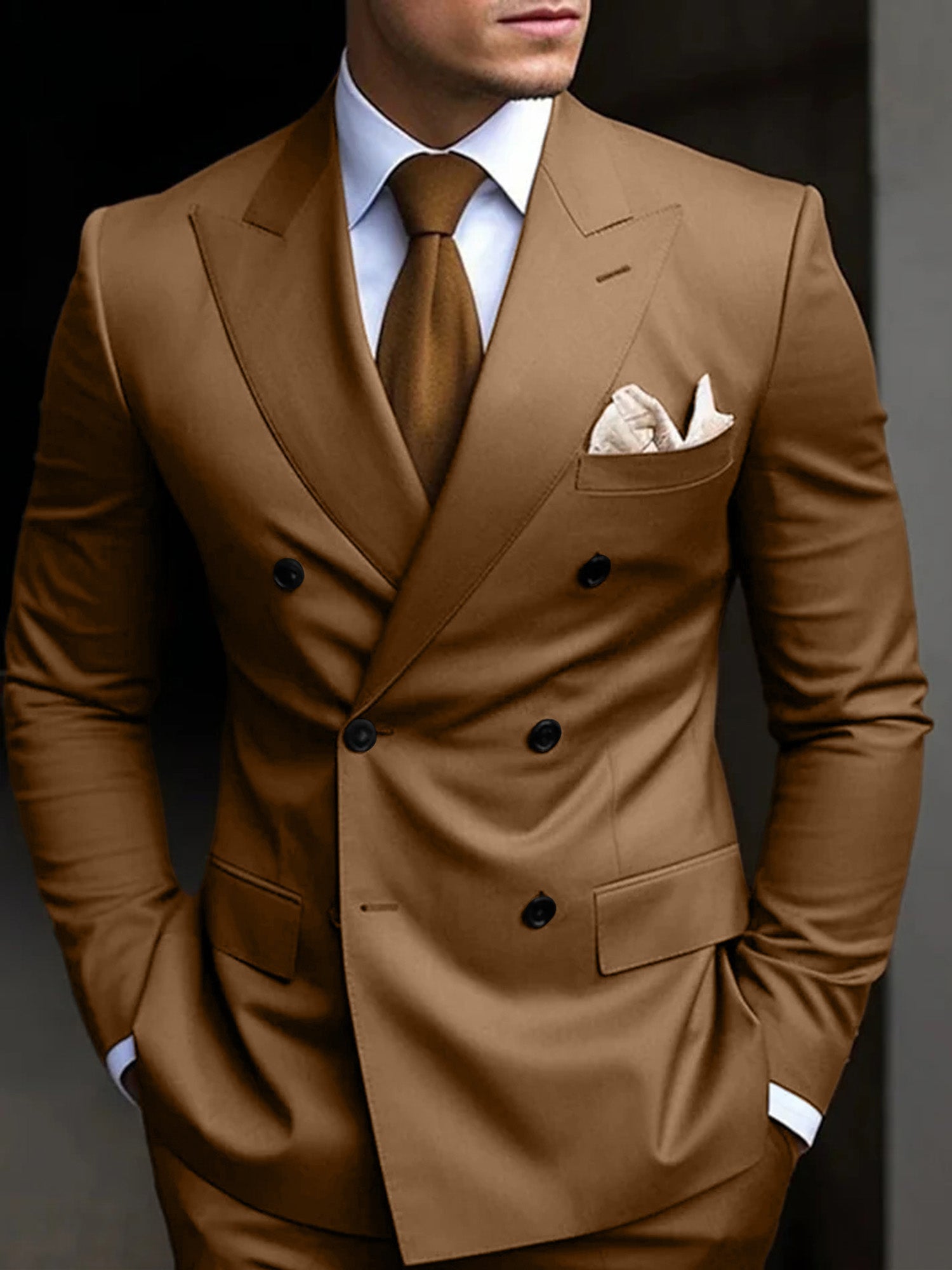 Michael | Men's Suit Cotton Blend Double Breasted
