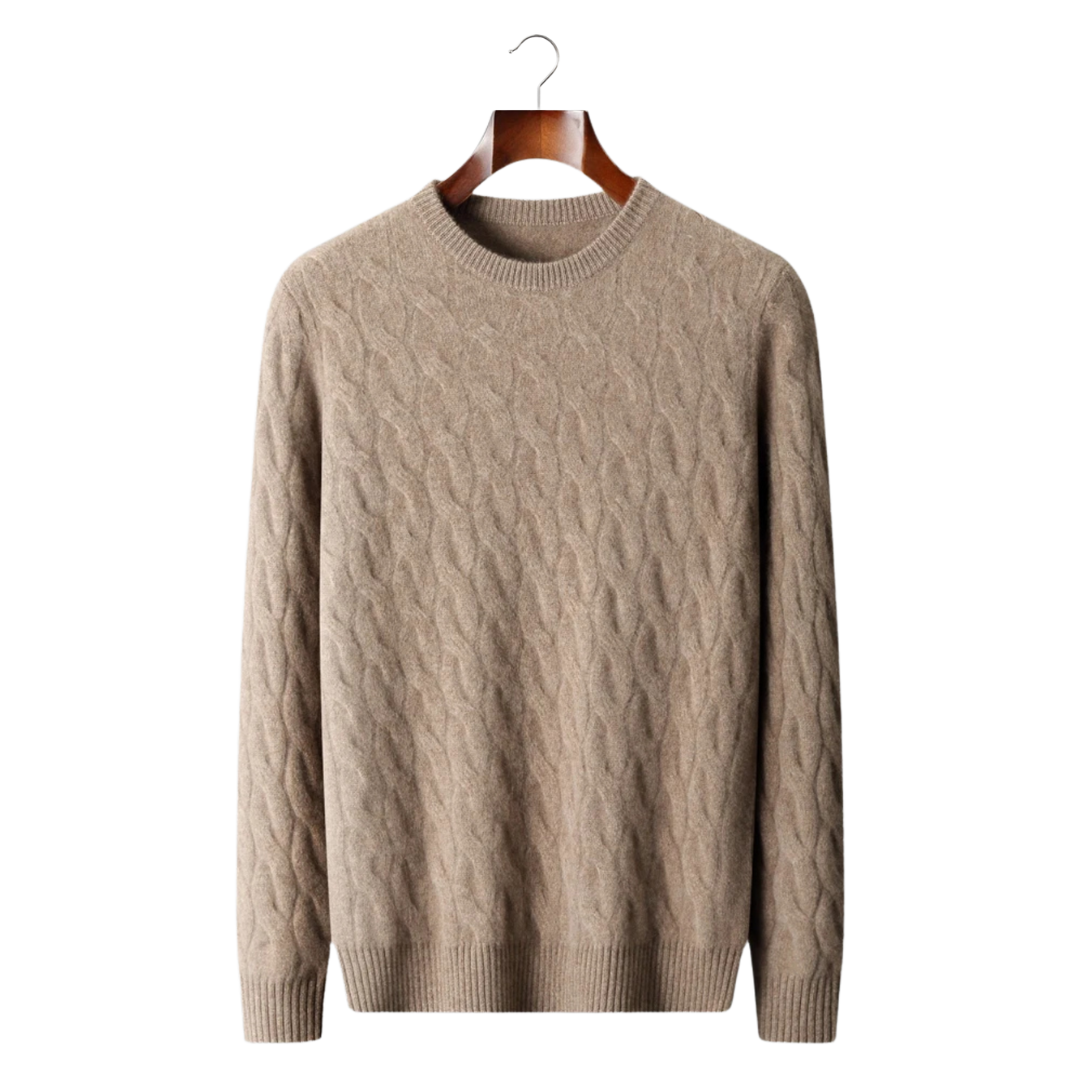 WOOL CABLE CREWNECK