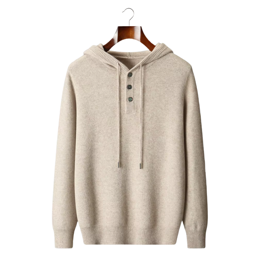 WOOL BUTTON HOODIE