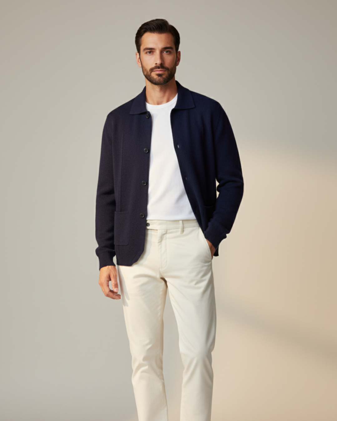100% CASHMERE BUTTON OVERSHIRT