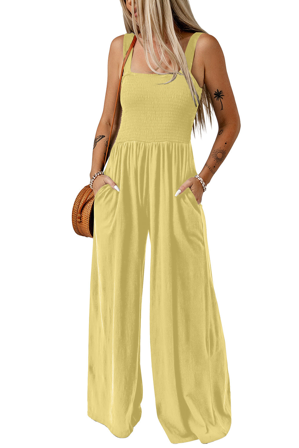 CATHLEEN™ – Lightweight Wide-Leg Square Neck Jumpsuit