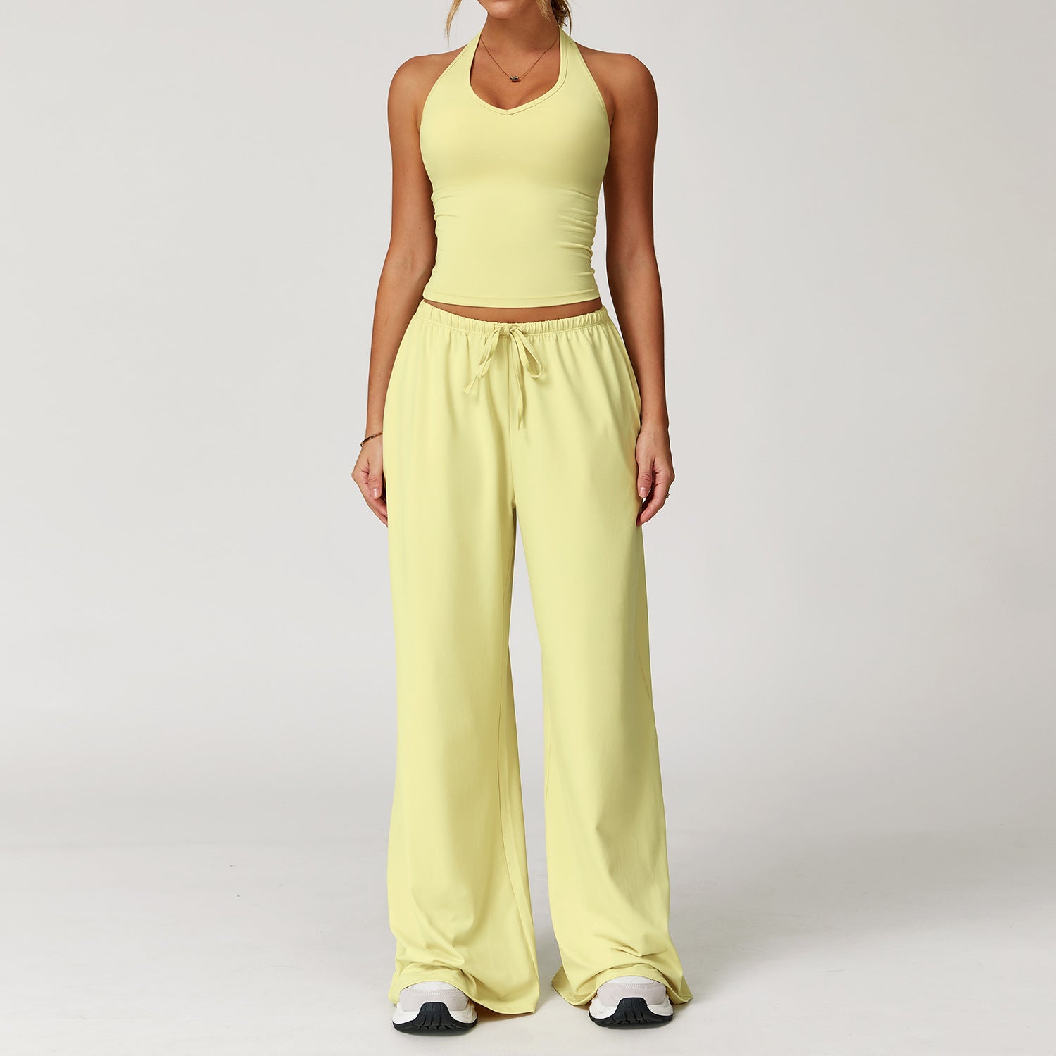 ARAYA™ - Casual Crop Tank Top and Wide Leg Pants Set