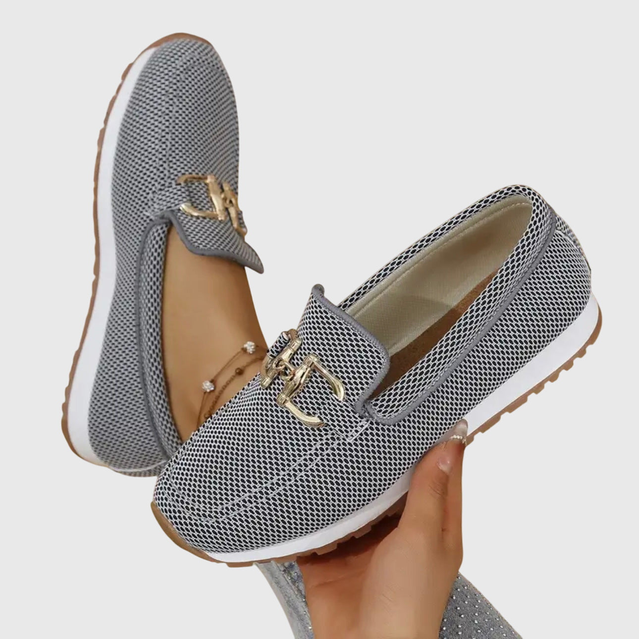 Olivia | Women's Black Loafers with Buckle Detail