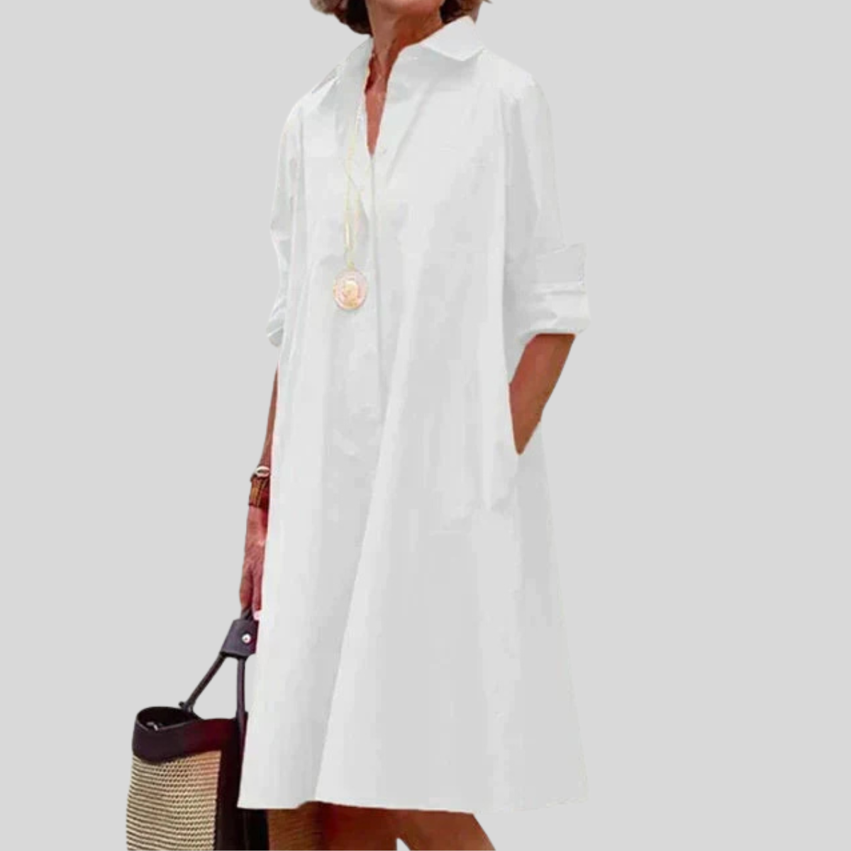 Paige | Women's Casual Knee-Length Dress with Pockets