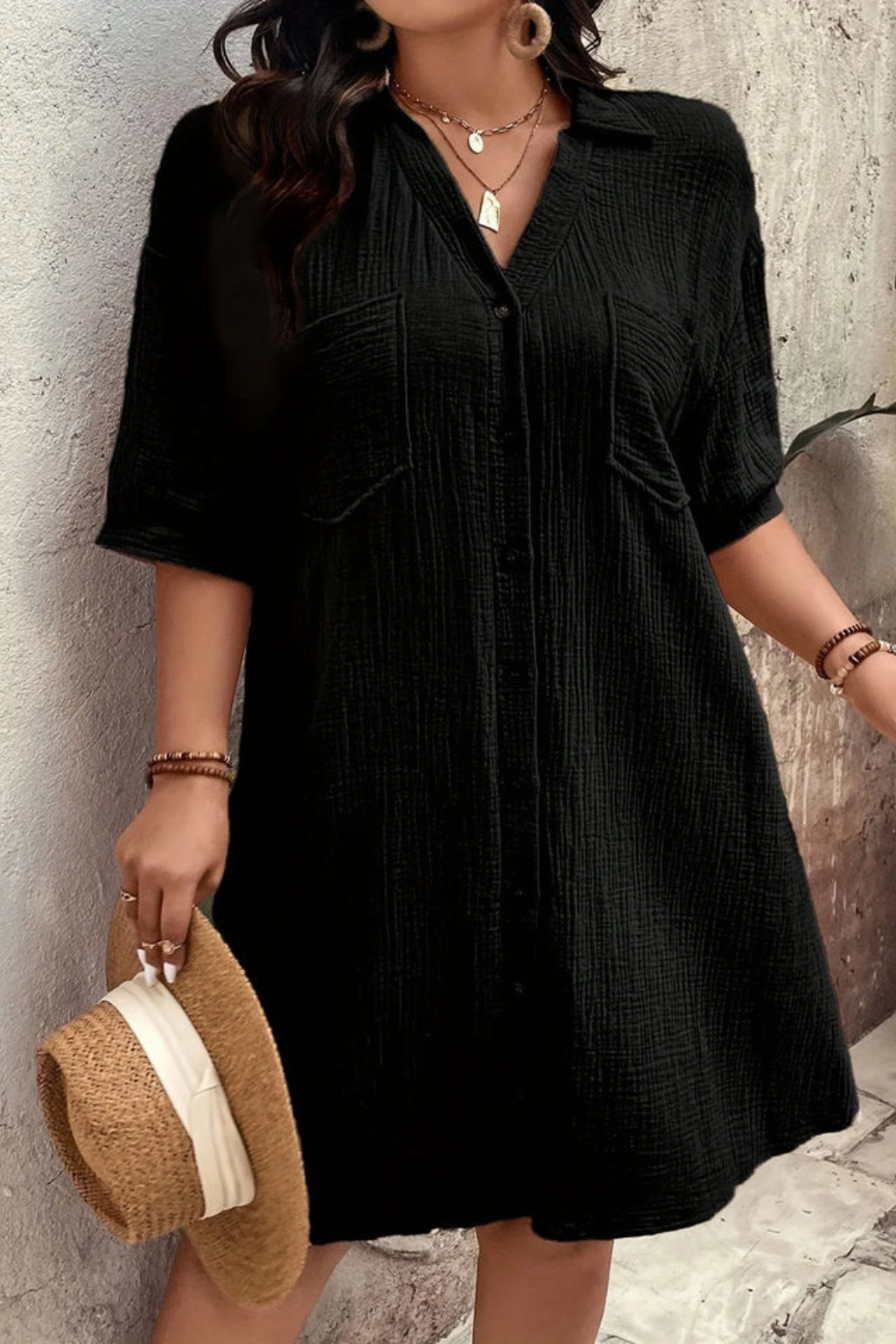 Tatum | Women's Midi Button-Up Shirt Dress