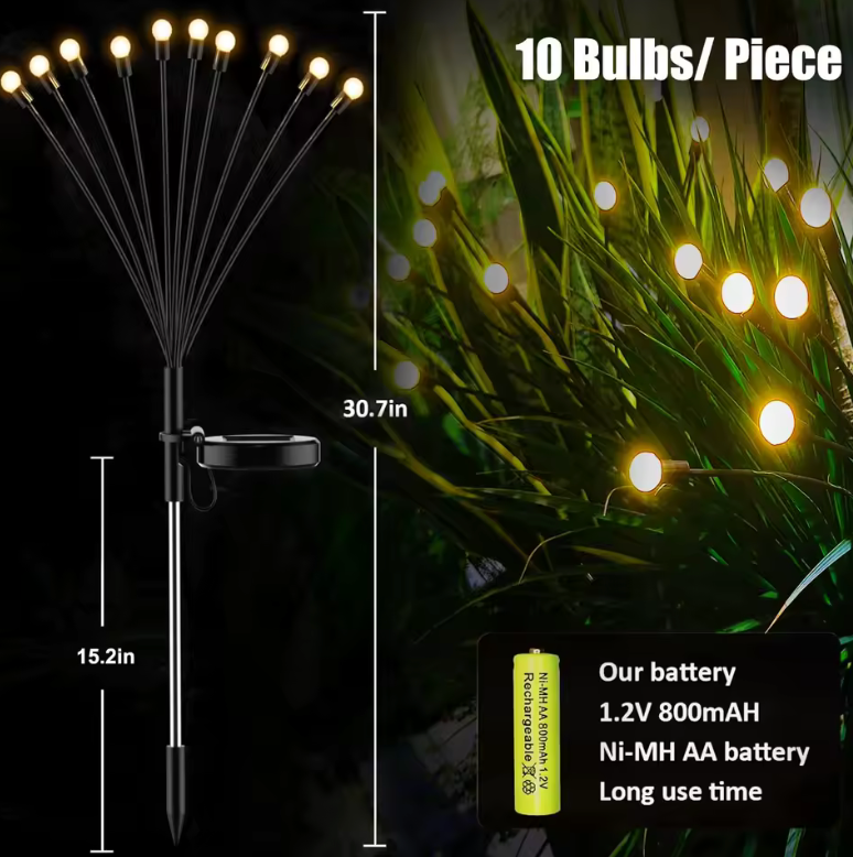 Solar Firefly Garden Lights – Waterproof LED Pathway & Yard Lights (Set of 6)