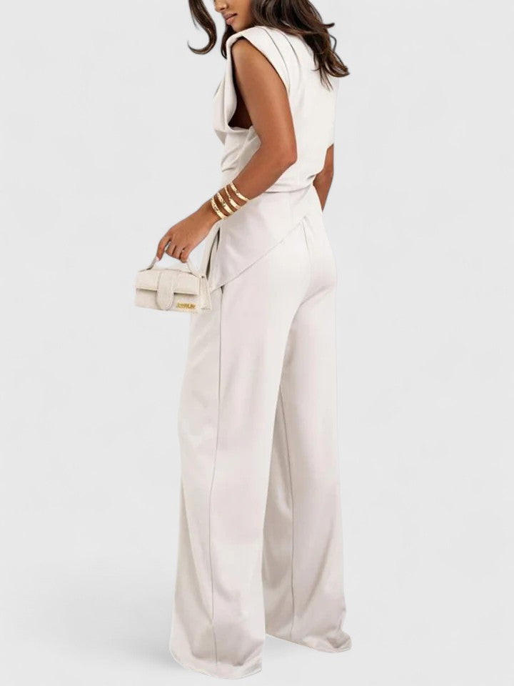 Sharon | Women's Elegant Sleeveless Top and Pants Set