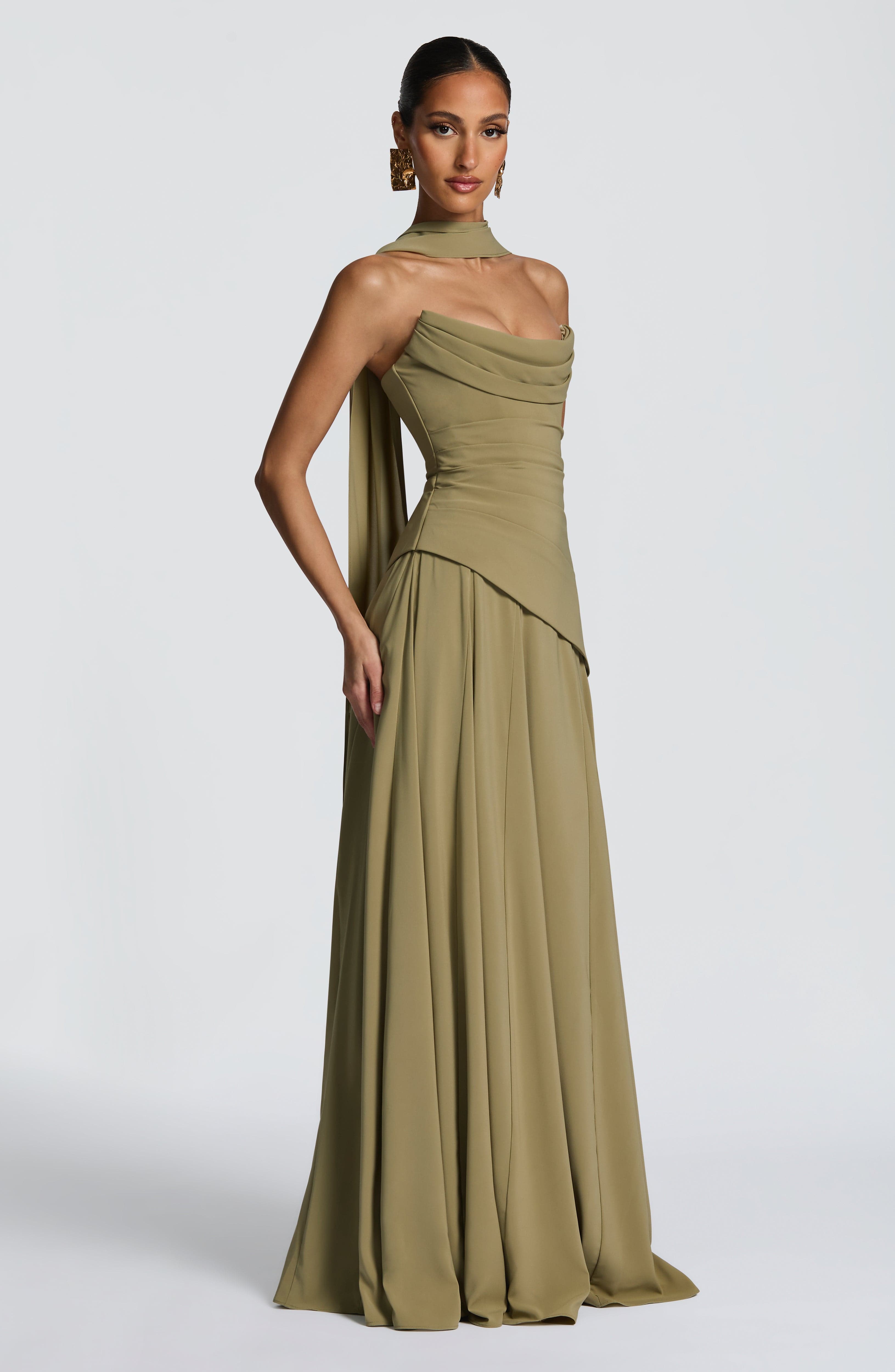 Sophia | Women's Satin Strapless Maxi Evening Dress