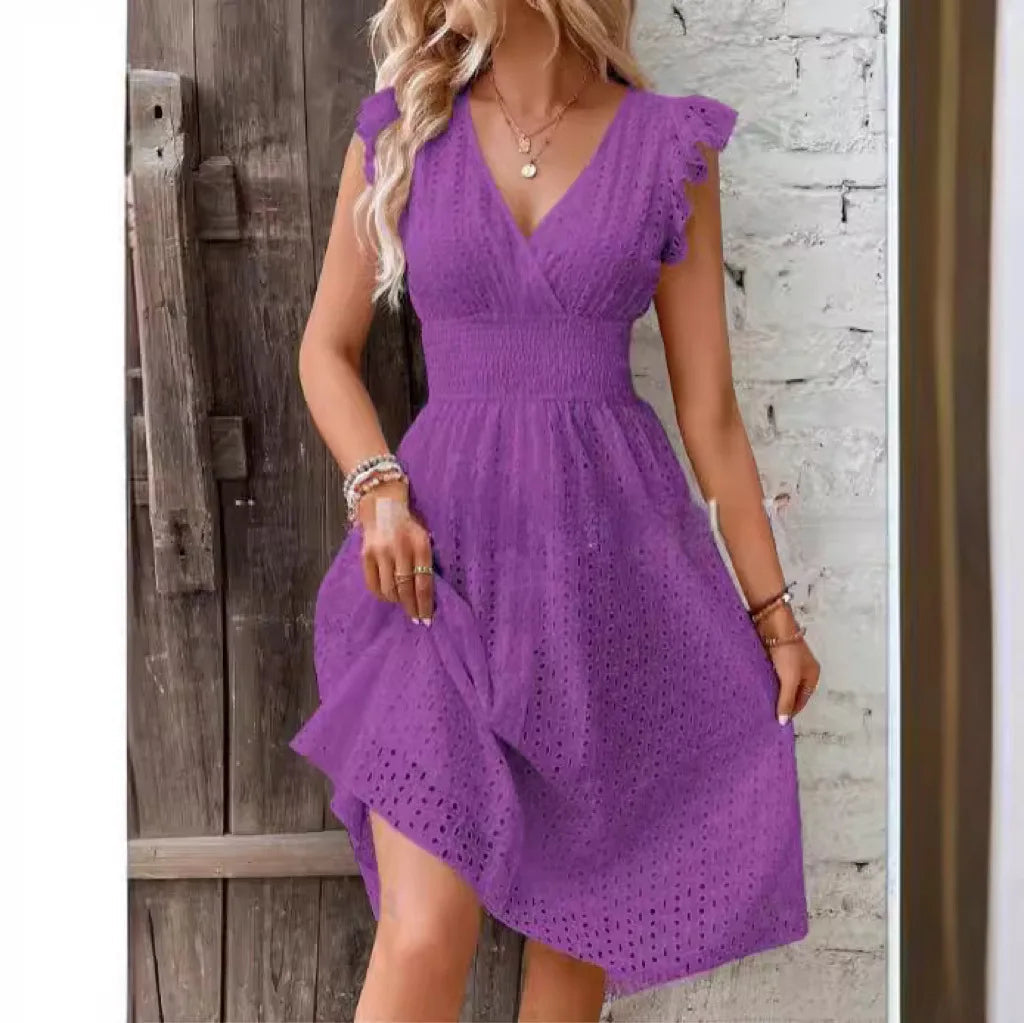 Sophia | Women's Summer V-Neck Flare Sleeve Dress