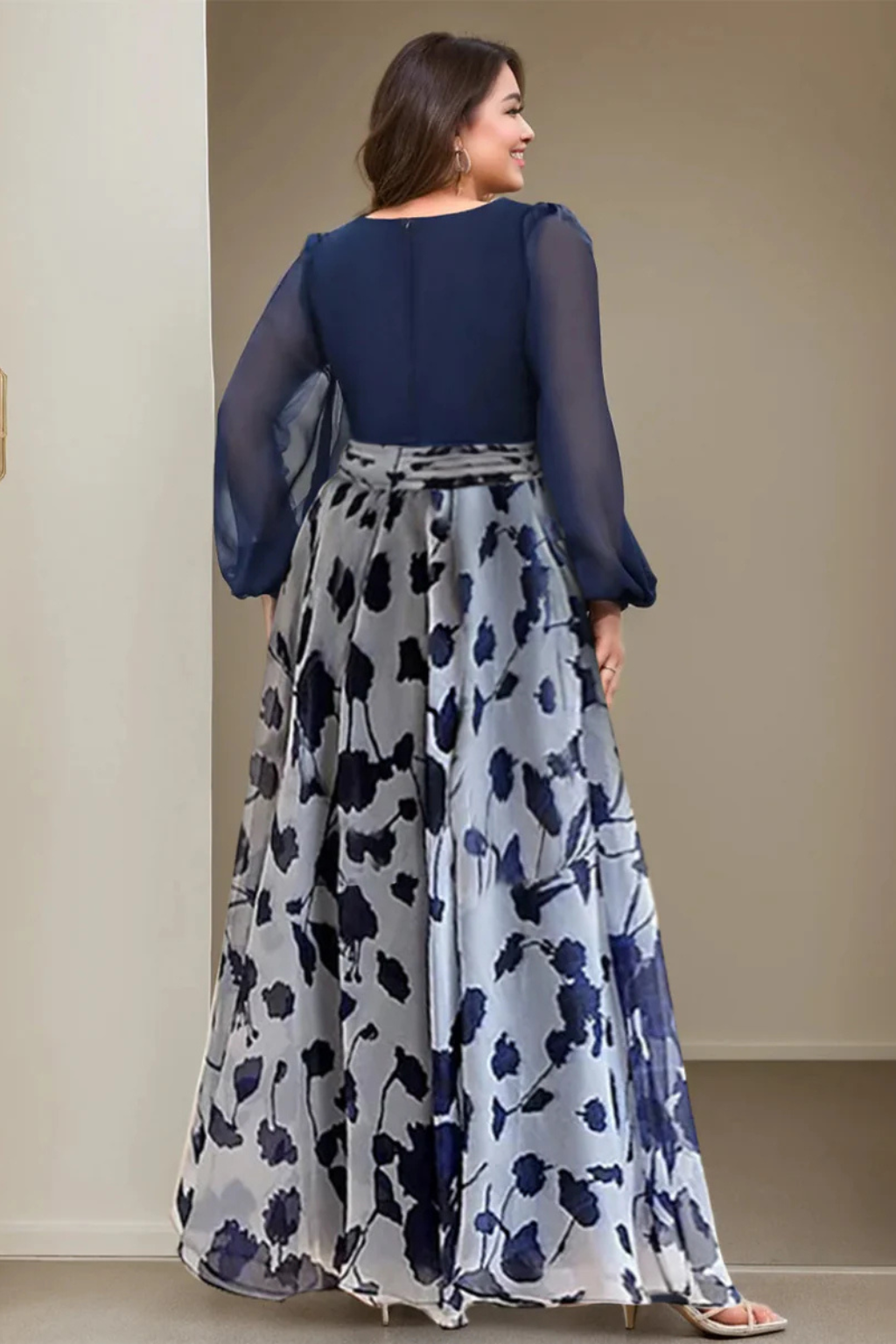 Valentina | Women's Floral Maxi Dress with Balloon Sleeves