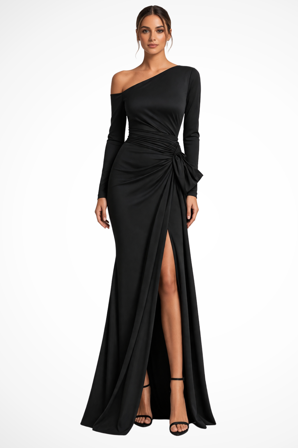 Viola | Women's Satin One Shoulder Maxi Dress
