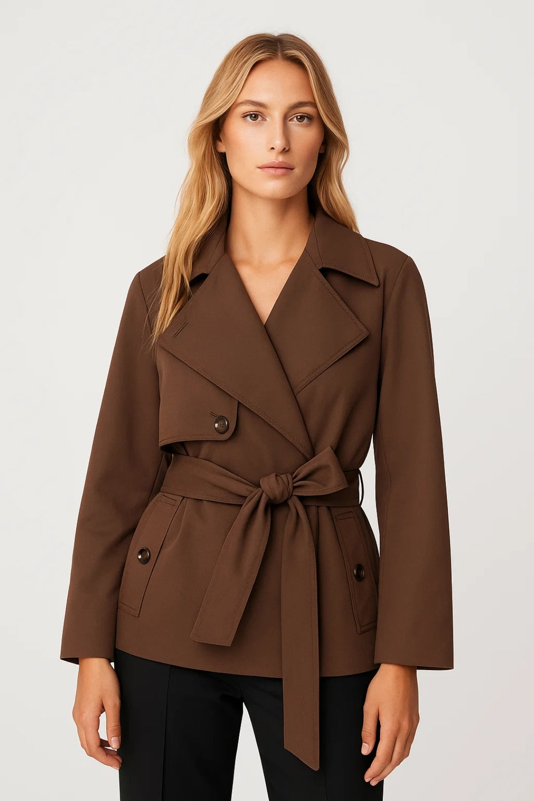 Trench Coat Women - Cotton Fitted Spring Coat