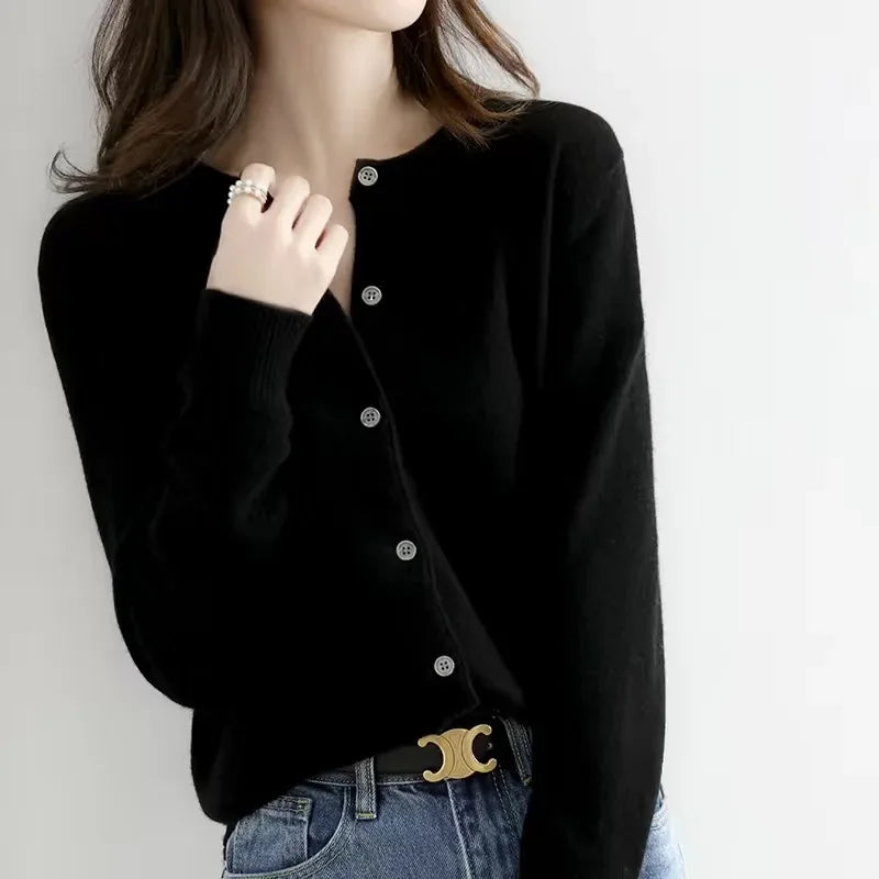 Cardigan Women - Knit Soft O-Neck Cardigan