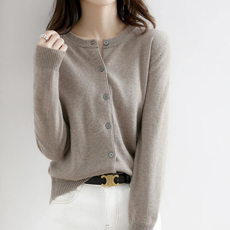 Cardigan Women - Knit Soft O-Neck Cardigan