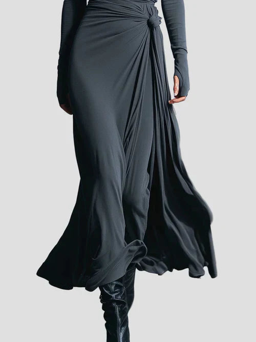 Milena™ | Long Sleeve Draped Midi Dress