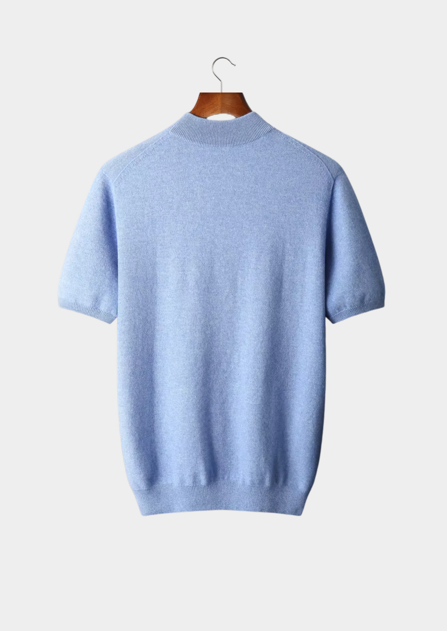 100% CASHMERE MOCK NECK T-SHIRT