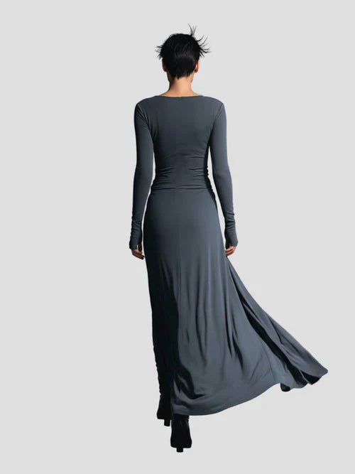 Milena™ | Long Sleeve Draped Midi Dress